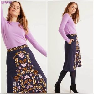 ❤️Biden NWT Navy Floral Embroidered A-Line Skirt.  Size 6R.